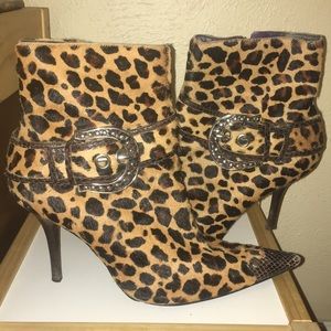Leopard Pony Hair Boots